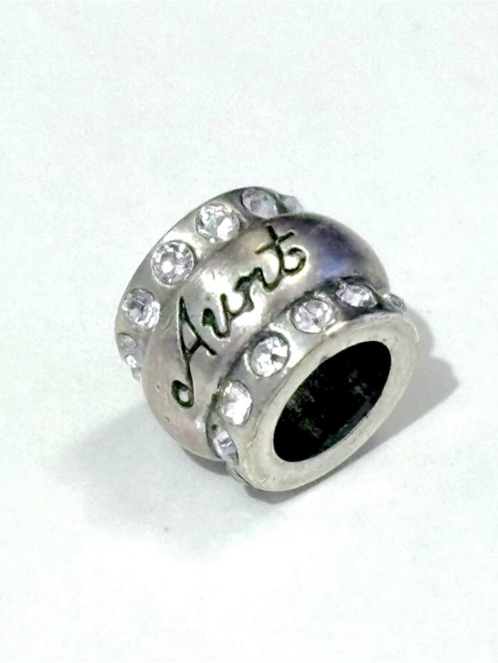 ๐Listing! ๐ Brighton Aunt bead Brushed silver w. clear crystal accents Retired